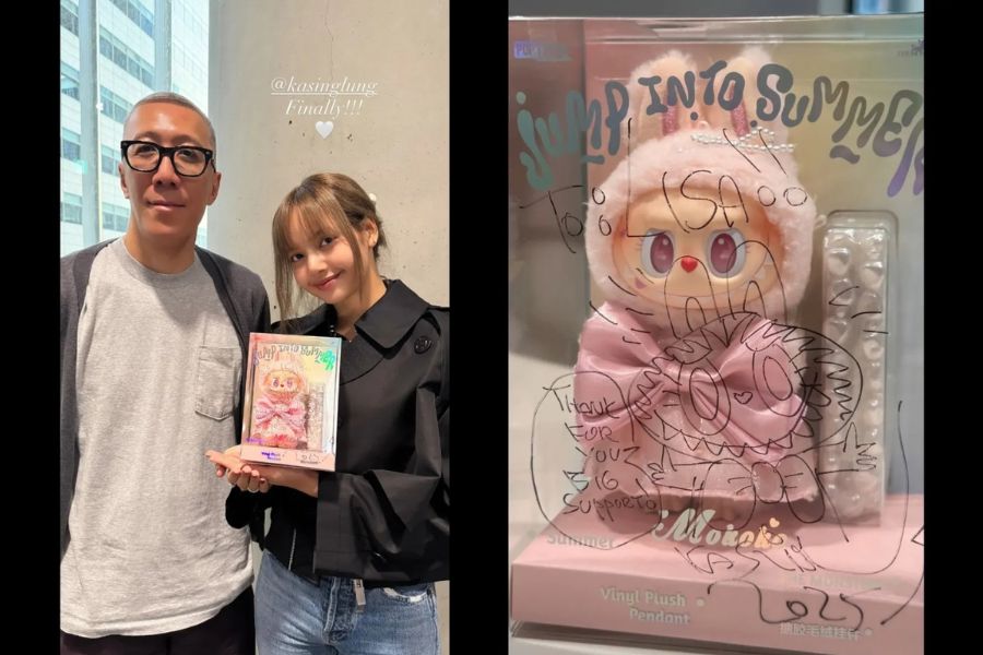 Lisa Blackpink dapat hadiah dari pencipta Labubu(Instagram)